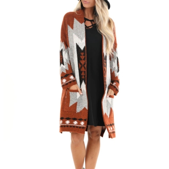 Bohemian Aztec Boho Style Cardigan - Picture 4 of 4